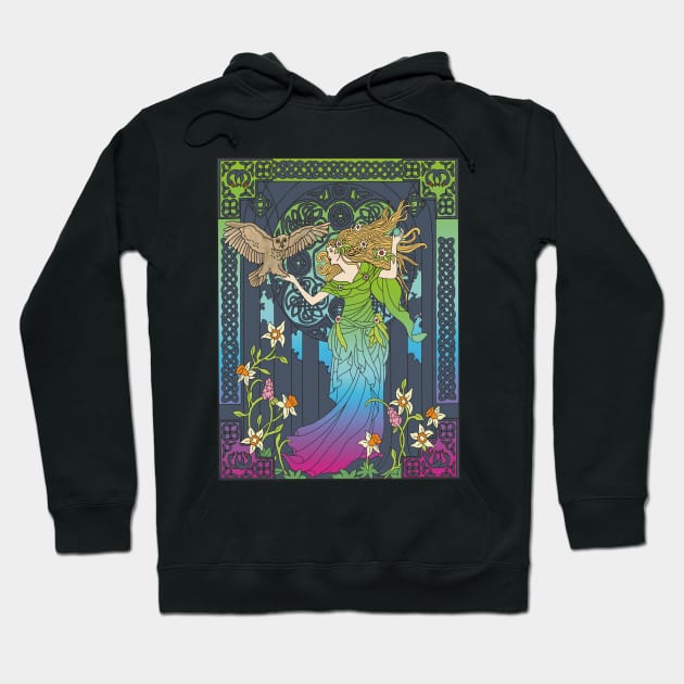 Celtic Woman (pink, blue, green) Hoodie by Soth Studio